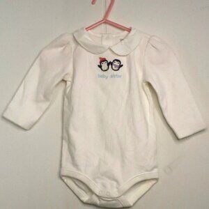 Gymboree Baby Sister 6-12 Month Body Suit Long Sleeve Playful Penguins
